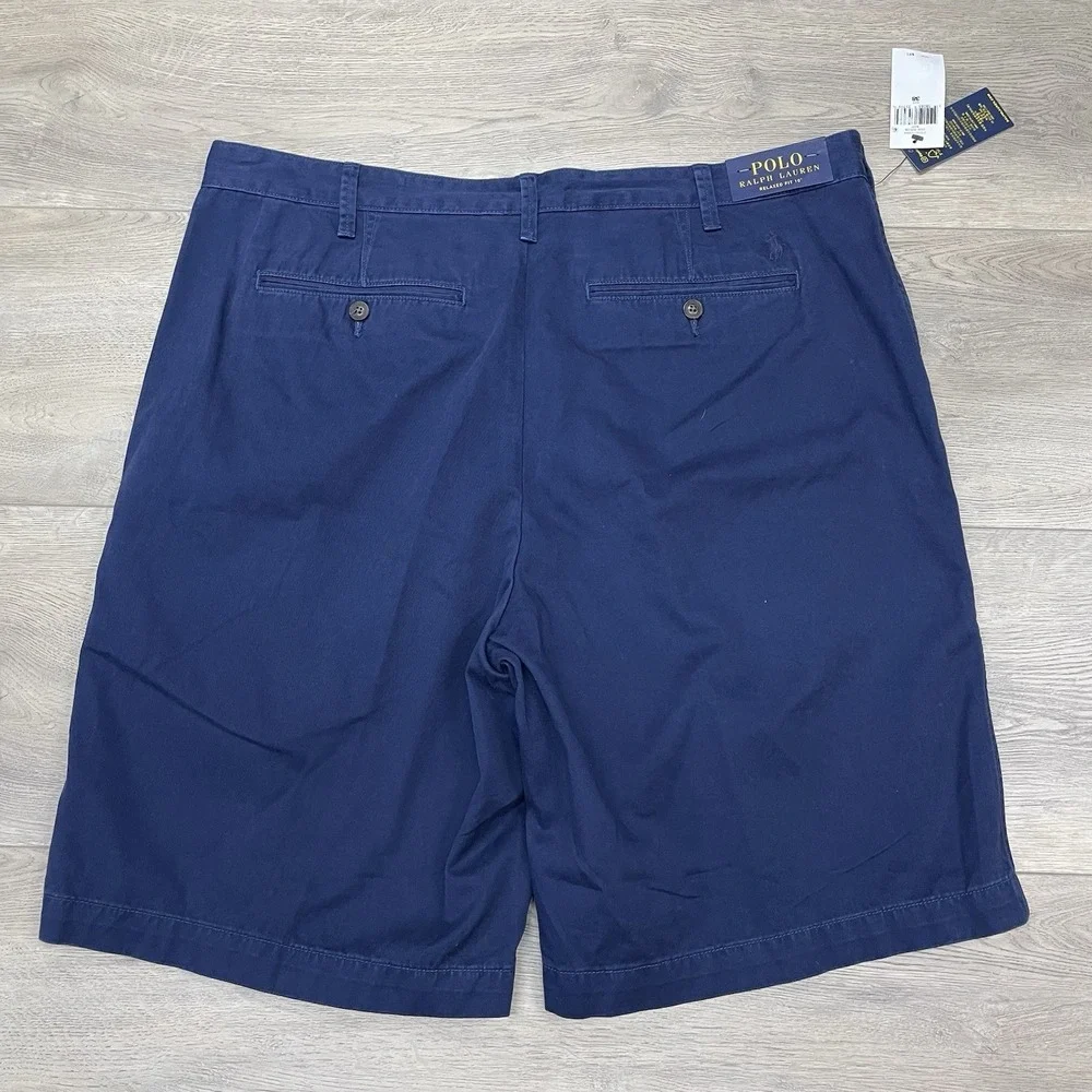 NWT Polo Ralph Lauren Relaxed Fit Blue Chino Shorts Men Sz 38 Prep Casual